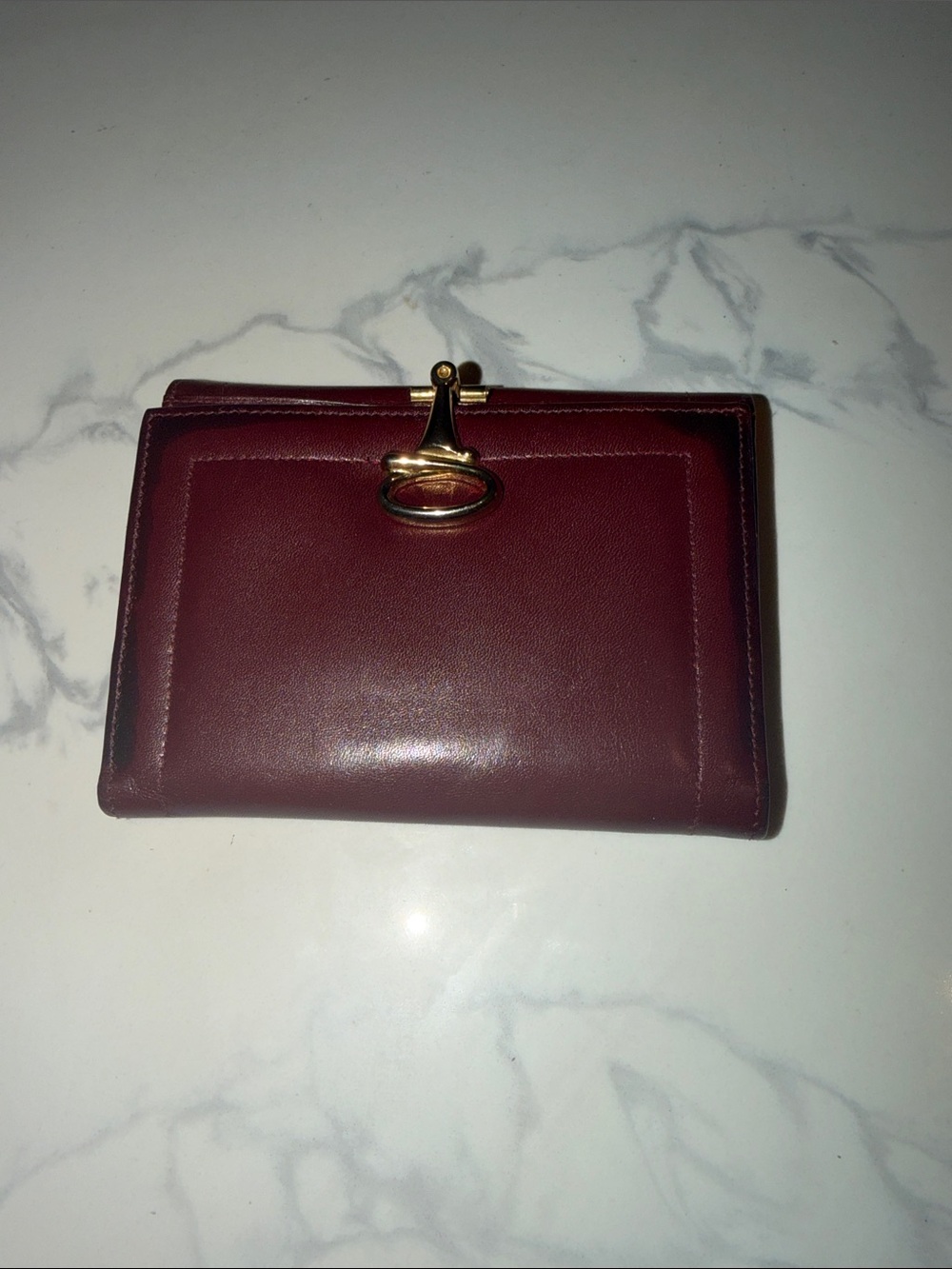 Gary’s of California Women's Burgundy Leather Clasp Wallet - Classic Organizer